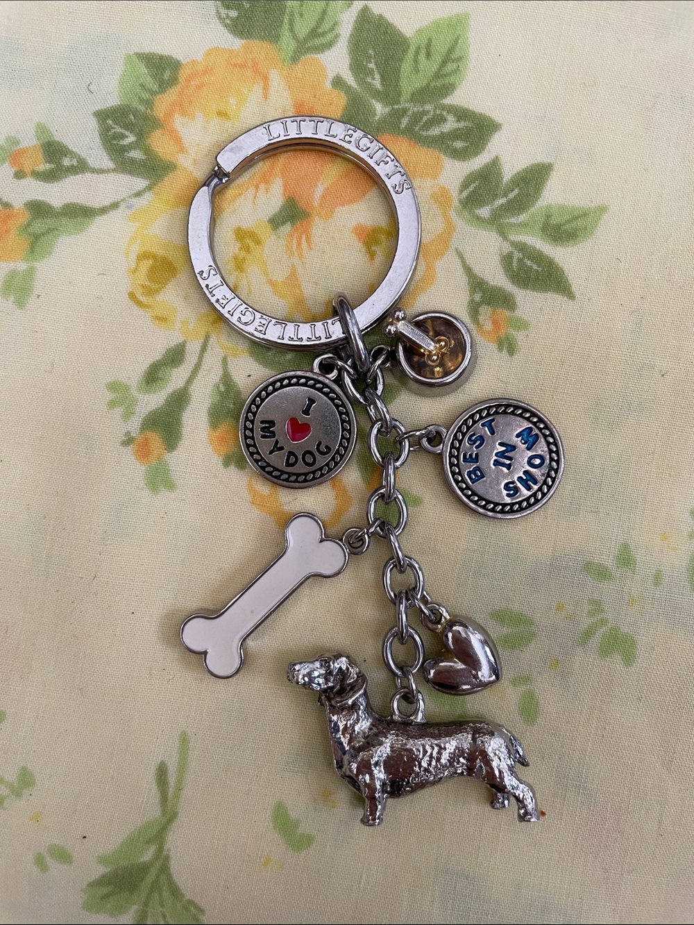 “Little Gifts” I love my dog charm keychain